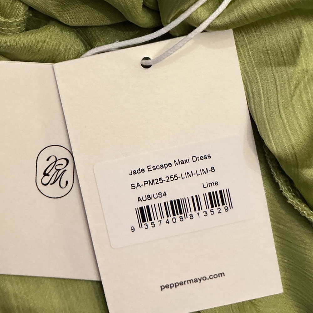 Peppermayo Jade Escape Maxi Dress Lime Green Size 4 New With Tags‎ - Picture 5 of 6